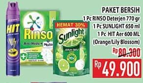 Harga Rinso Detergent + Sunlight + Hit Aerosol