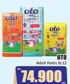 Promo Harga OTO Adult Diapers Pants XL12 12 pcs - Hari Hari