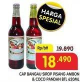 Promo Harga CAP BANGAU Syrup Pisang Ambon, Cocopandan 620 ml - Superindo