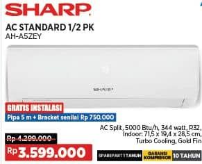 Promo Harga Sharp AH-A5ZEY | AC Standard 1/2PK  - COURTS