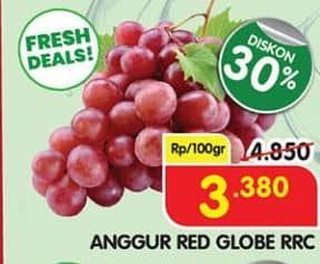 Promo Harga Anggur Red Globe RRC per 100 gr - Superindo