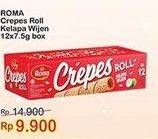 Promo Harga ROMA Crepes Roll Kelapa Wijen per 12 pcs 7 gr - Indomaret