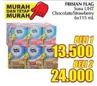 Promo Harga FRISIAN FLAG Susu UHT Purefarm Cokelat, Strawberry per 6 pcs 115 ml - Giant