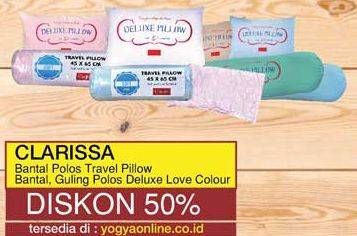 Promo Harga CLARISSA Bantal Polos Travel Pillow / Bantal & Guling Deluxe Love Colour   - Yogya