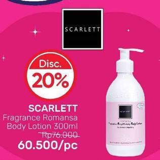 Promo Harga Scarlett Fragrance Brightening Body Lotion Romansa 300 ml - Guardian