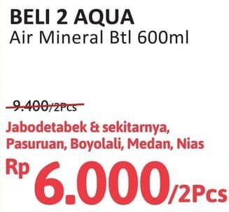 Promo Harga Aqua Air Mineral 600 ml - Alfamidi