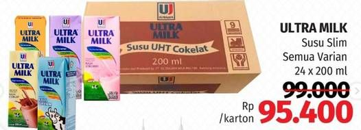 Promo Harga Ultra Milk Susu UHT All Variants per 24 tpk 200 ml - Lotte Grosir