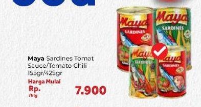 Promo Harga MAYA Sardines Cabe / Chilli, Tomat / Tomato 155 gr - Carrefour