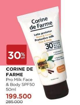 Promo Harga CORINE DE FARME Protect Milk F&B SPF 50 50 ml - Watsons