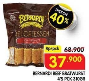Promo Harga Bernardi Delicatessen Sausage Beef Bratwurst With Cheese 310 gr - Superindo