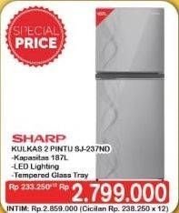 Promo Harga SHARP SJ-237ND | Refrigerator 205ltr  - Hypermart