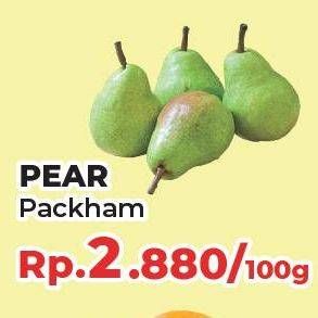 Promo Harga Pear Packham per 100 gr - Yogya