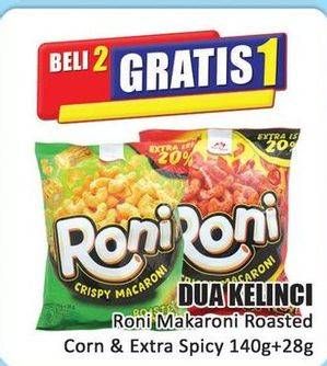 Promo Harga Roni Crispy Macaroni Extra Spicy, Roasted Corn 140 gr - Hari Hari