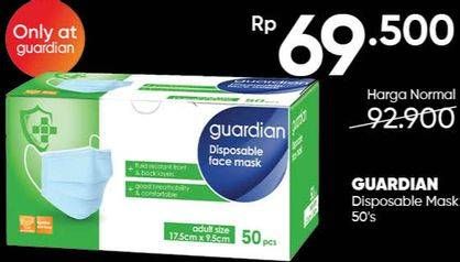 Promo Harga GUARDIAN Disposable Face Mask Adult Size 50 pcs - Guardian