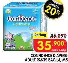 Promo Harga Confidence Adult Diapers Pants L4, M5 4 pcs - Superindo