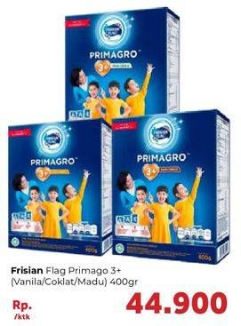 Promo Harga FRISIAN FLAG Primagro 3+ Vanilla, Cokelat, Madu 400 gr - Carrefour