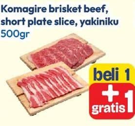Promo Harga Komagire Brisket Beef/ Short Plate Slice/Yakiniku  - Hypermart
