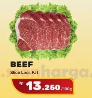 Promo Harga Beef Slice Less Fat per 100 gr - Yogya