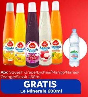 Promo Harga ABC Syrup Squash Delight Anggur, Leci, Mangga, Nanas, Jeruk Florida, Sirsak 460 ml - Carrefour