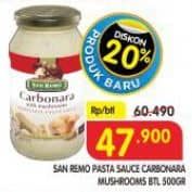 Promo Harga San Remo Pasta Sauce Carbonara Mushrooms 500 gr - Superindo