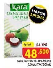 Promo Harga Kara Coconut Cream (Santan Kelapa) 1000 ml - Superindo