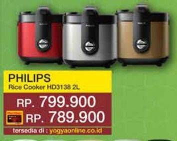 Promo Harga Philips Rice Cooker HD 3138  - Yogya