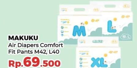 Promo Harga Makuku Comfort Fit Diapers Pants M42, L40 40 pcs - Yogya