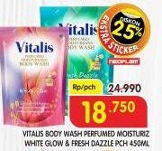 Promo Harga VITALIS Body Wash White Glow, Fresh Dazzle 450 ml - Superindo