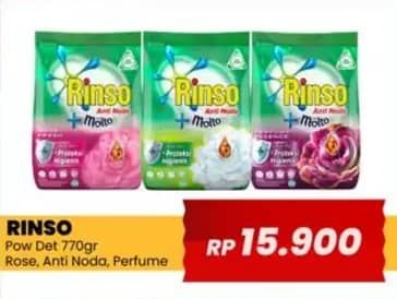 Promo Harga Rinso Anti Noda Deterjen Bubuk + Molto Pink Rose Fresh, + Molto Purple Perfume Essence, Classic Fresh 770 gr - Yogya