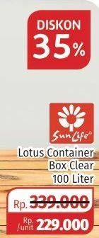 Promo Harga SUNLIFE Lotus Container Box Clear 100 ltr - Lotte Grosir