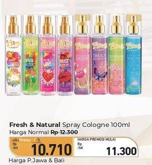Promo Harga Fres & Natural Spray Cologne 100 ml - Carrefour