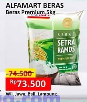 Promo Harga Alfamart Beras Setra Ramos Premium 5000 gr - Alfamart