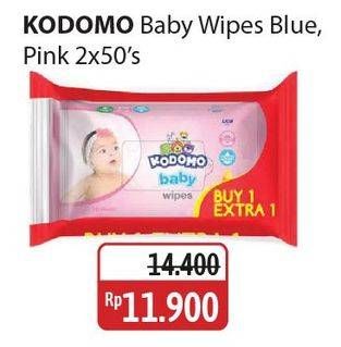 Promo Harga Kodomo Baby Wipes Classic Blue, Rice Milk Pink 50 pcs - Alfamidi