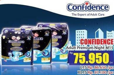 Promo Harga Confidence Adult Diapers Premium Night XL15  - Hari Hari