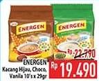Promo Harga Energen Cereal Instant Kacang Hijau, Chocolate, Vanilla per 10 sachet 30 gr - Hypermart