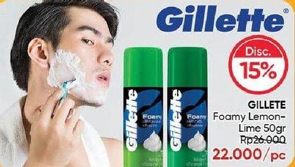 Promo Harga Gillette Foam Shave Lemon 50 gr - Guardian