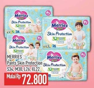 Promo Harga Merries Pants Skin Protection L26, M30, S34, XL22 22 pcs - Hypermart