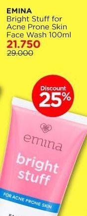Promo Harga Emina Bright Stuff Face Wash Acne Prone Skin 100 ml - Watsons