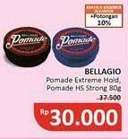 Promo Harga BELLAGIO HOMME Pomade High Shine Strong Hold Red, Natural Shine Extreme Hold Black 80 gr - Alfamidi