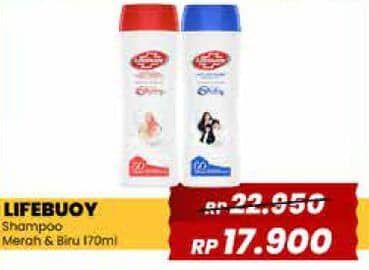 Promo Harga Lifebuoy Shampoo Anti Hair Fall, Anti Dandruff 170 ml - Yogya