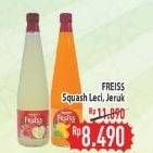 Promo Harga FREISS Syrup Squash Orange, Lychee 500 ml - Hypermart