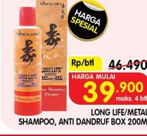 Promo Harga Long Life Metal Shampoo & Anti Dandruff 200 ml - Superindo