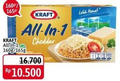 Promo Harga KRAFT All in 1 Cheddar 165 gr - Alfamidi