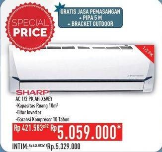 Promo Harga SHARP AH-X6VEY - AC 1/2PK  - Hypermart