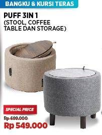 Promo Harga Puff 3 In 1 (Stool/Storage/Coffe Table)  - COURTS