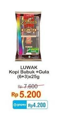 Promo Harga Luwak Kopi + Gula per 9 sachet 25 gr - Indomaret