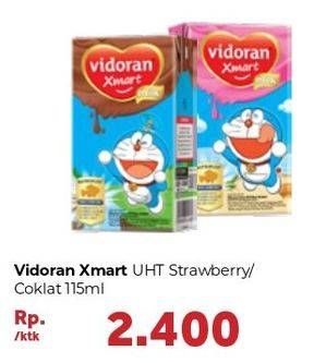 Promo Harga VIDORAN Xmart UHT Coklat, Strawberry 115 ml - Carrefour