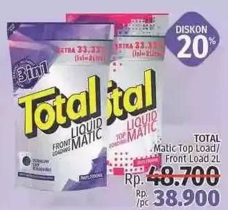 Promo Harga TOTAL Detergent Liquid Matic Front Load, Top Load 2 ltr - LotteMart