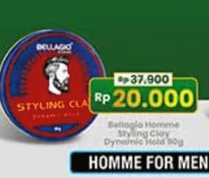 Promo Harga Bellagio Homme Styling Clay Dynamic Hold 90 gr - Indomaret