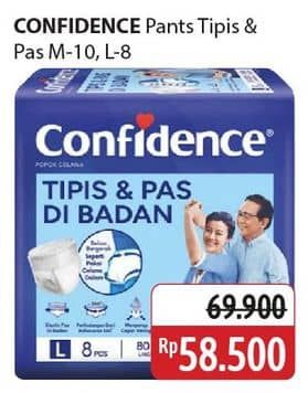 Promo Harga Confidence Adult Pants Tipis & Pas Di Badan L8, M10 8 pcs - Alfamidi